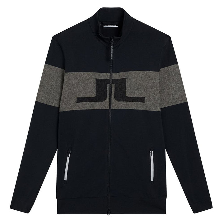 J.Lindeberg Bridge Seamless Mid Layer Golf Pullover Black - FW23