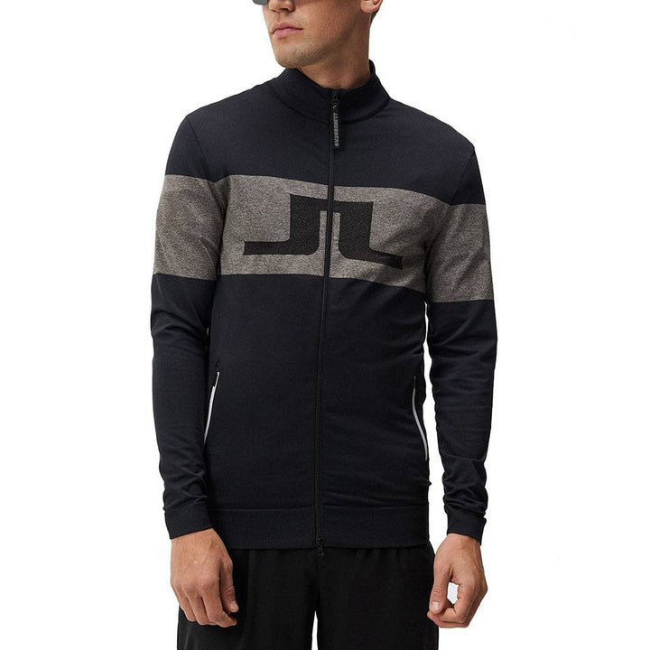 J.Lindeberg Bridge Seamless Mid Layer Golf Pullover Black - FW23