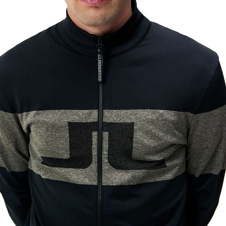 J.Lindeberg Bridge Seamless Mid Layer Golf Pullover Black - FW23