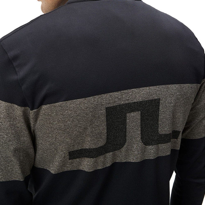 J.Lindeberg Bridge Seamless Mid Layer Golf Pullover Black - FW23