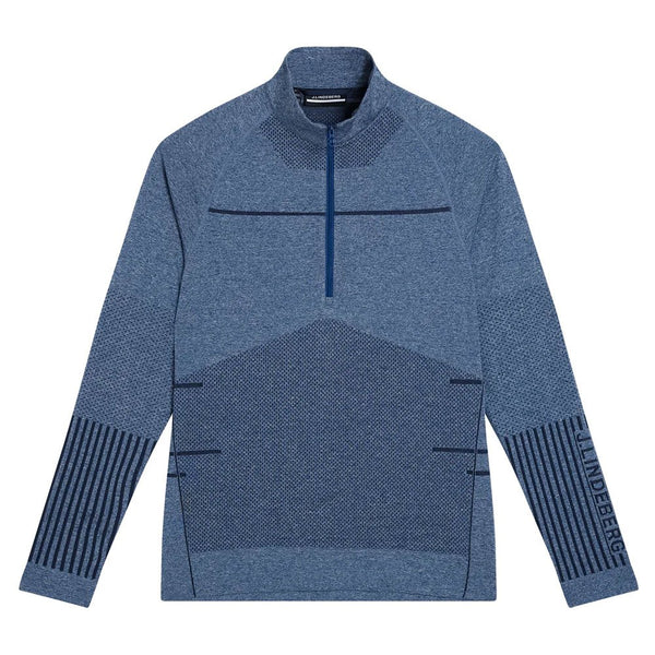 J.Lindeberg Jimmy Mid Layer Golf Pullover Estate Blue Melange - FW23