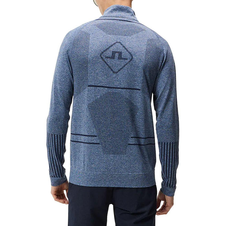 J.Lindeberg Jimmy Mid Layer Golf Pullover Estate Blue Melange - FW23