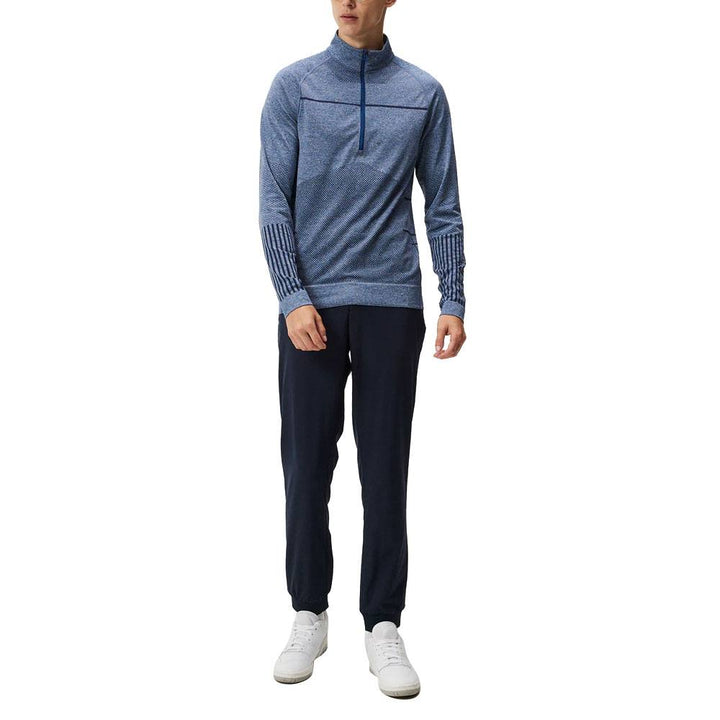 J.Lindeberg Jimmy Mid Layer Golf Pullover Estate Blue Melange - FW23