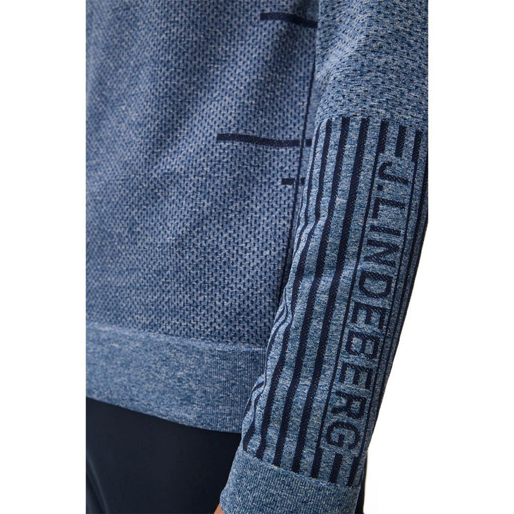 J.Lindeberg Jimmy Mid Layer Golf Pullover Estate Blue Melange - FW23