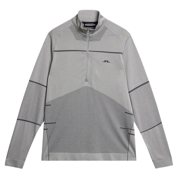 J.Lindeberg Jimmy Mid Layer Golf Pullover Light Gray Melange - FW23