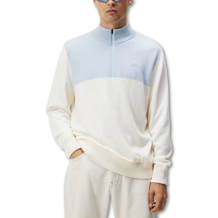 J.Lindeberg Jeff Windbreaker Golf Pullover White - FW23