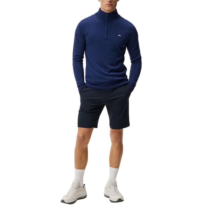 J.Lindeberg Kian Zipped Golf Pullover Estate Blue - SS24