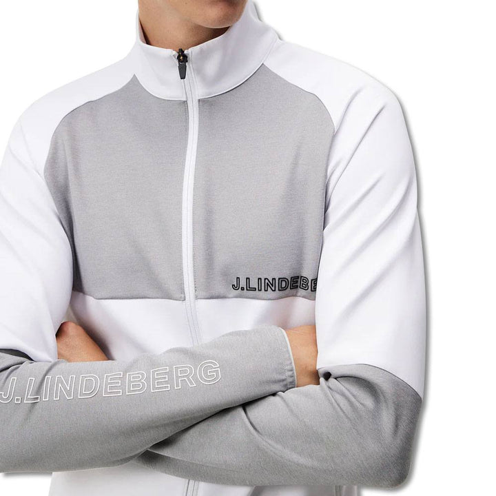 J.Lindeberg Lazarus Mid Layer Golf Jacket White - FW23