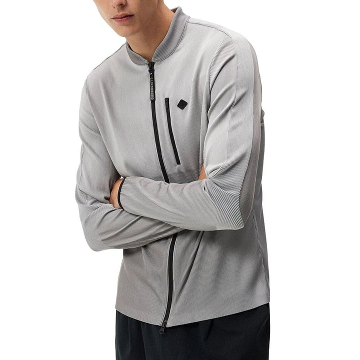 J.Lindeberg Sneaky Full Zip Mid Layer Golf Jacket Gray Melange - FW23