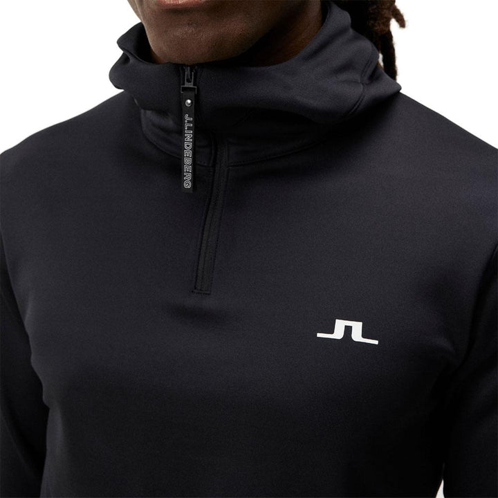 J.Lindeberg Aerial Quarter Hood Golf Jacket Black - 23 Men
