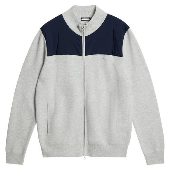 J.Lindeberg Bridge Knitted Hybrid Golf Jacket Light Gray Melange - FW23