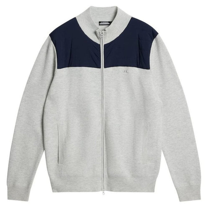 J.Lindeberg Bridge Knitted Hybrid Golf Jacket Light Gray Melange - FW23