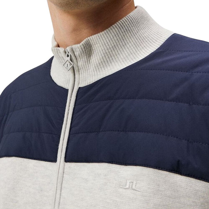 J.Lindeberg Bridge Knitted Hybrid Golf Jacket Light Gray Melange - FW23