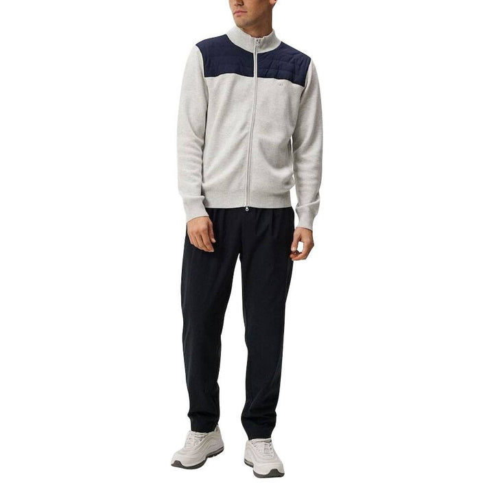J.Lindeberg Bridge Knitted Hybrid Golf Jacket Light Gray Melange - FW23