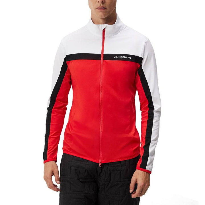 J.Lindeberg Jarvis Mid Layer Golf Jacket Fiery Red - FW23