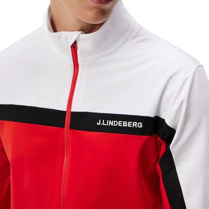J.Lindeberg Jarvis Mid Layer Golf Jacket Fiery Red - FW23