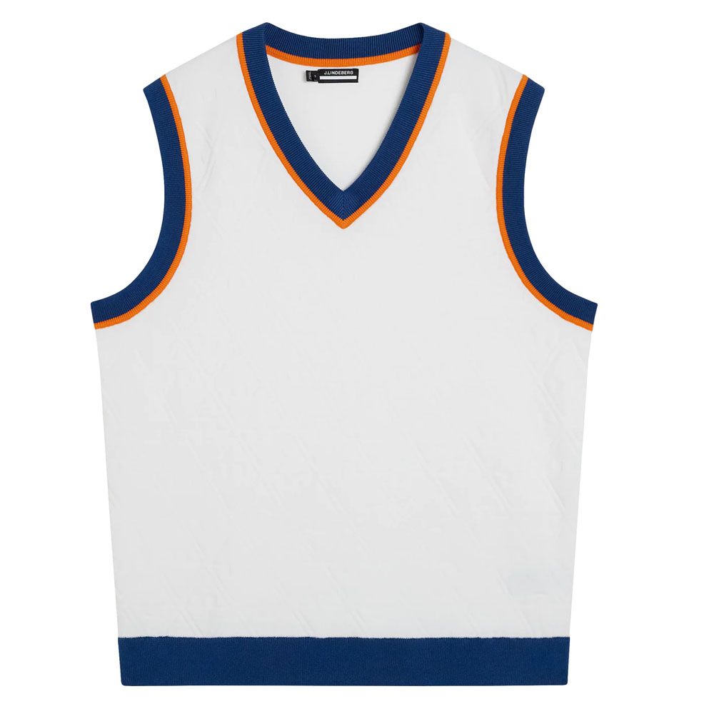 J.Lindeberg Finely Knitted Golf Vest White - FW23