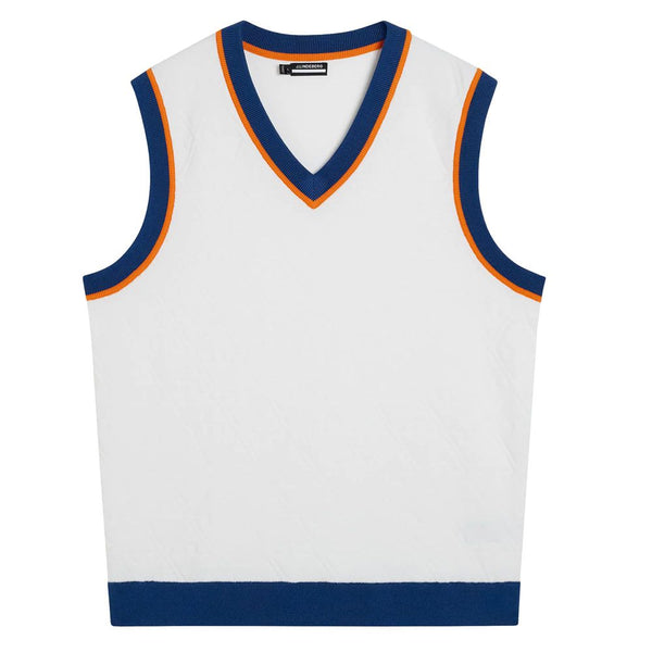 J.Lindeberg Finely Knitted Golf Vest White - FW23