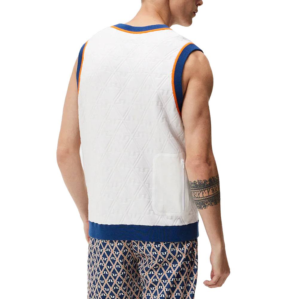 J.Lindeberg Finely Knitted Golf Vest White - FW23