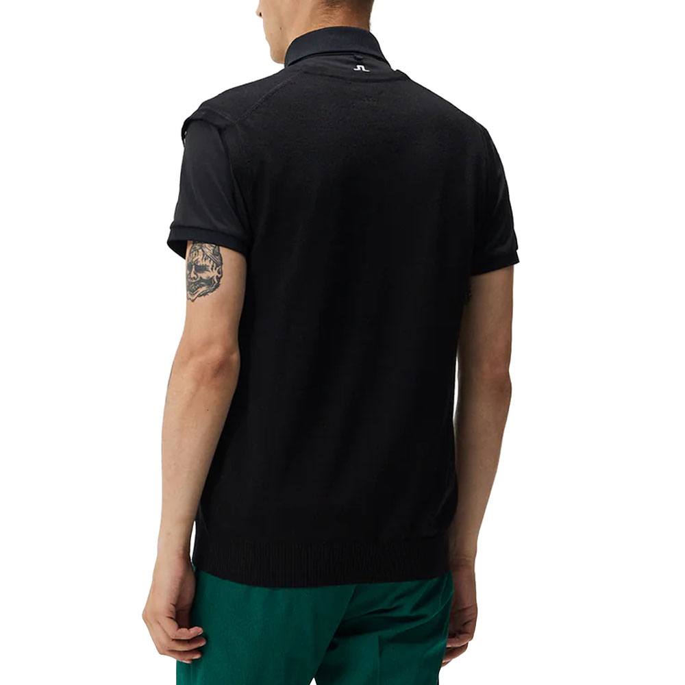 J.Lindeberg Liam Knitted Golf Vest Black - FW23