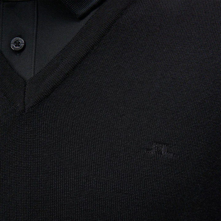 J.Lindeberg Liam Knitted Golf Vest Black - FW23