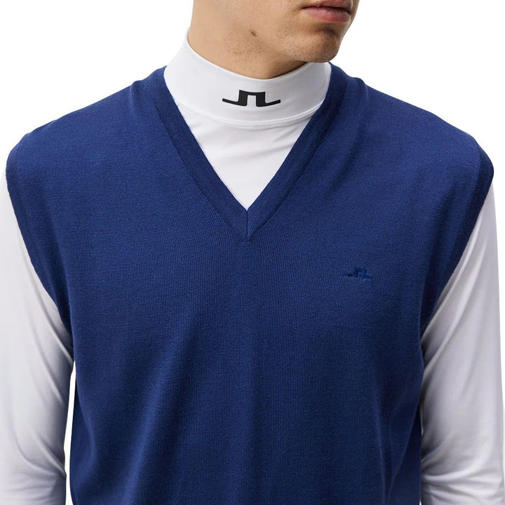 J.Lindeberg Liam Knitted Golf Vest Estate Blue - FW23