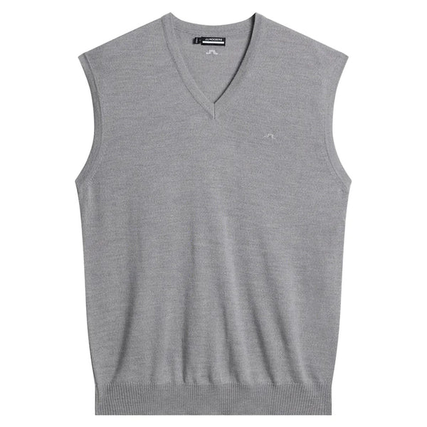 J.Lindeberg Liam Knitted Golf Vest Gray Melange - FW23