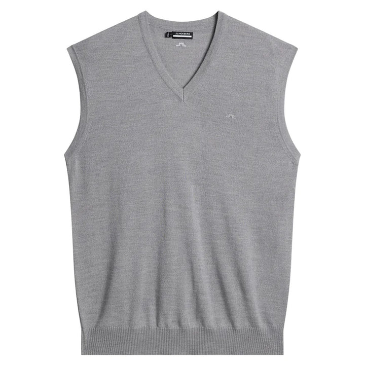 J.Lindeberg Liam Knitted Golf Vest Gray Melange - FW23