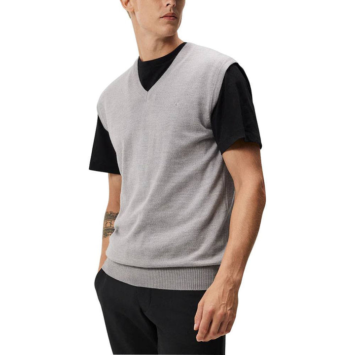 J.Lindeberg Liam Knitted Golf Vest Gray Melange - FW23