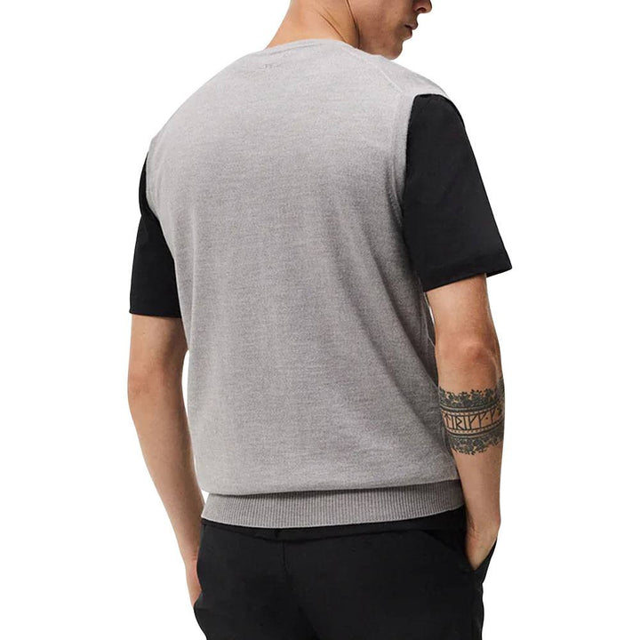 J.Lindeberg Liam Knitted Golf Vest Gray Melange - FW23