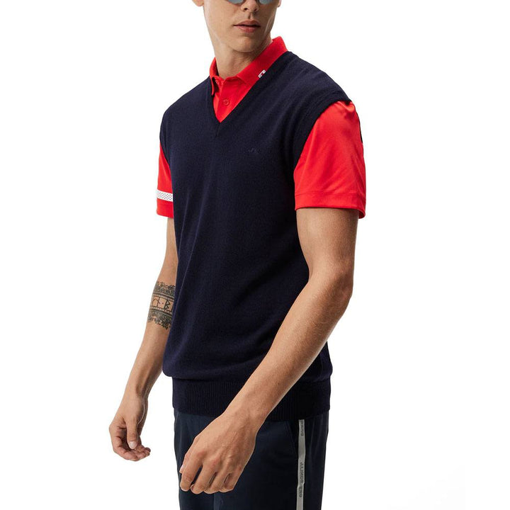 J.Lindeberg Liam Knitted Golf Vest JL Navy - FW23