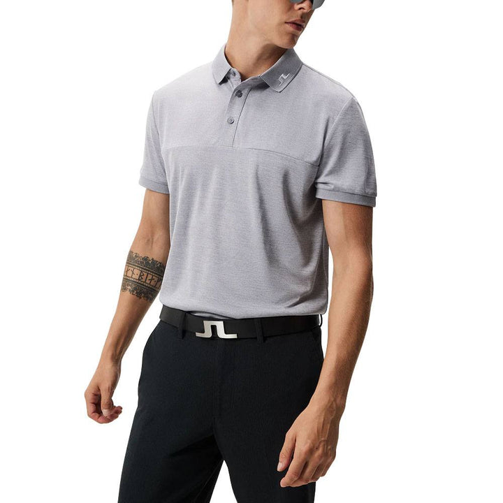 J.Lindeberg Jeff Reg Fit Golf Polo Gray Melange - 23 Men