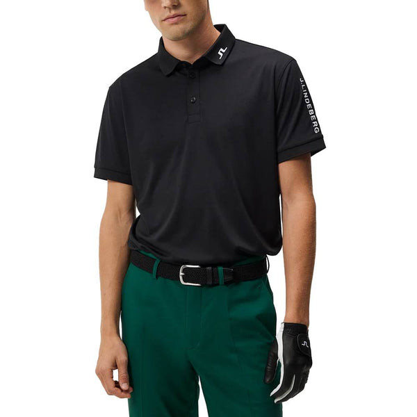 J.Lindeberg Tour Tech Slim Fit Golf Polo Black - FW23