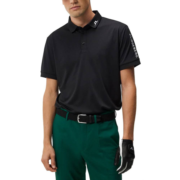 J.Lindeberg Tour Tech Slim Fit Golf Polo Black - FW23