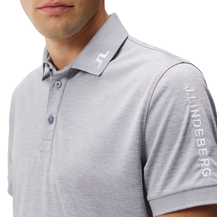J.Lindeberg Tour Tech Slim Fit Golf Polo Gray Melange - FW23