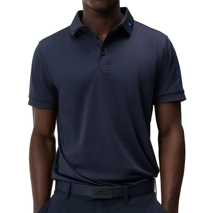 J.Lindeberg Tour Tech Slim Fit Golf Polo Navy Melange - FW23