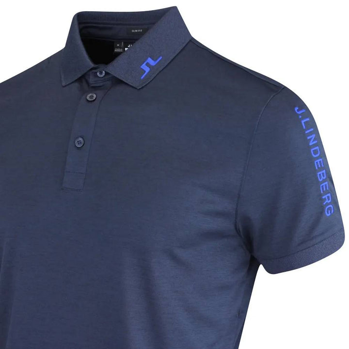 J.Lindeberg Tour Tech Slim Fit Golf Polo Navy Melange - FW23