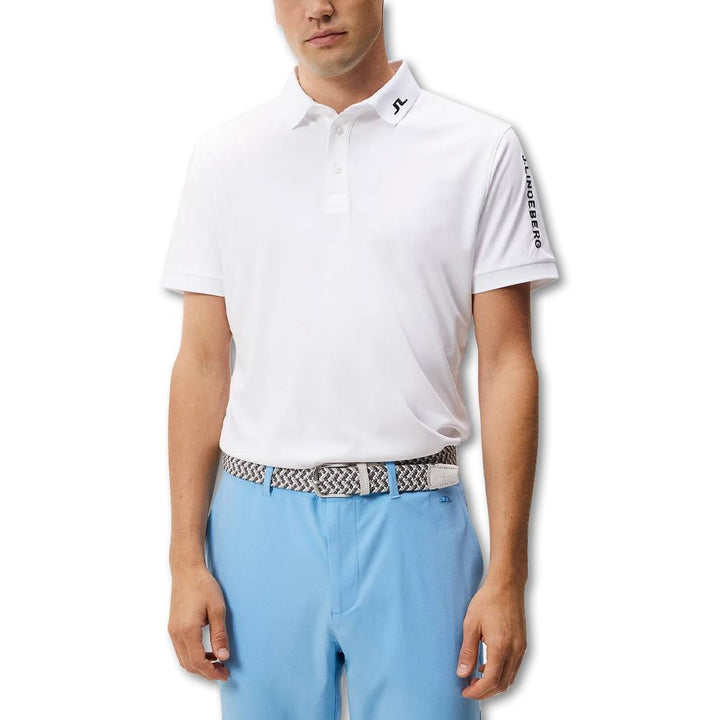 J.Lindeberg Tour Tech Slim Fit Golf Polo White - FW23