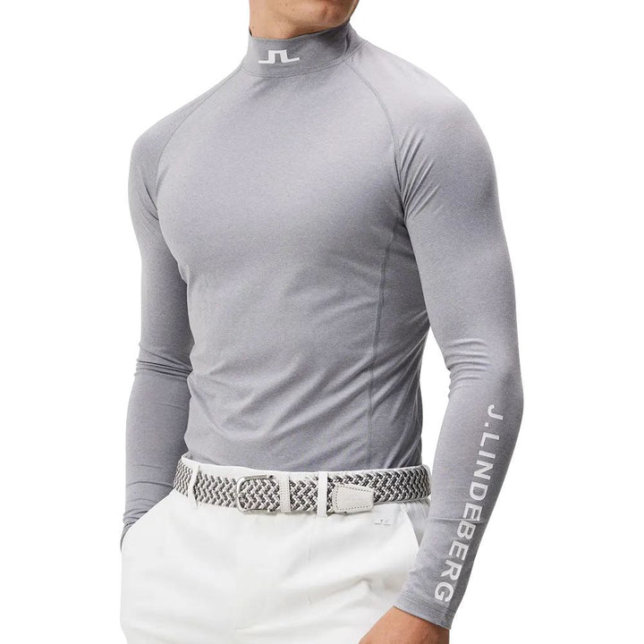 J.Lindeberg Aello Soft Compression Golf Baselayer Gray Melange - FW23