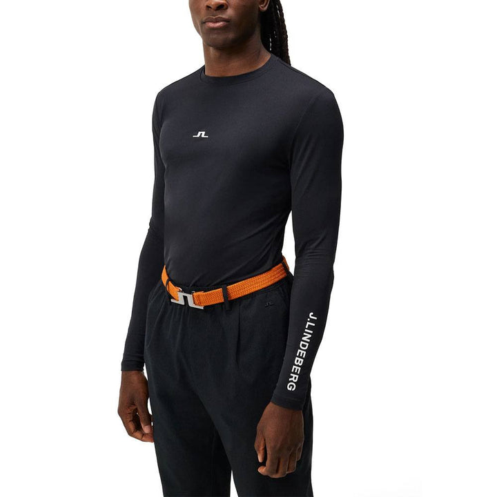 J.Lindeberg Thor Longsleeve Golf Baselayer Black - FW23