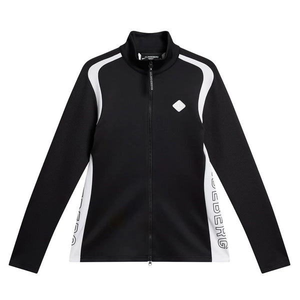 J.Lindeberg Solar Full Zip Mid Layer Golf Jacket Black - FW23 Women