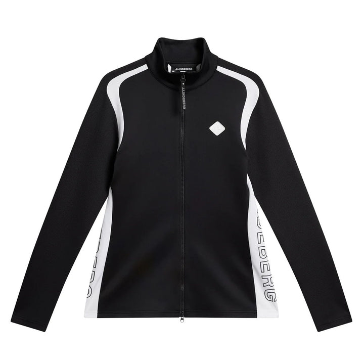 J.Lindeberg Solar Full Zip Mid Layer Golf Jacket Black - FW23 Women