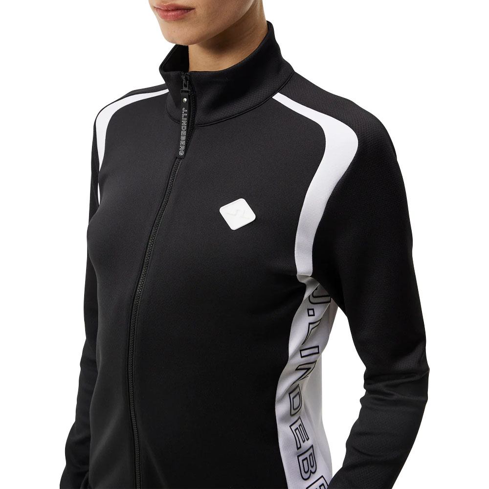 J.Lindeberg Solar Full Zip Mid Layer Golf Jacket Black - FW23 Women