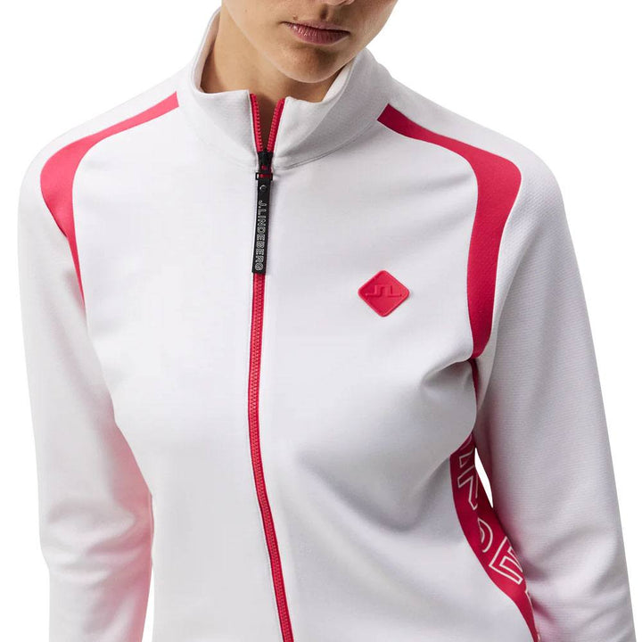 J.Lindeberg Solar Full Zip Mid Layer Golf Jacket White - FW23 Women