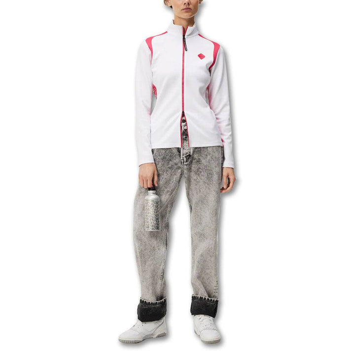 J.Lindeberg Solar Full Zip Mid Layer Golf Jacket White - FW23 Women