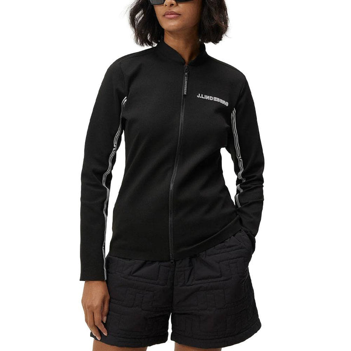 J.Lindeberg Wildcat Full Zip Mid Layer Golf Jacket Black - FW23 Women
