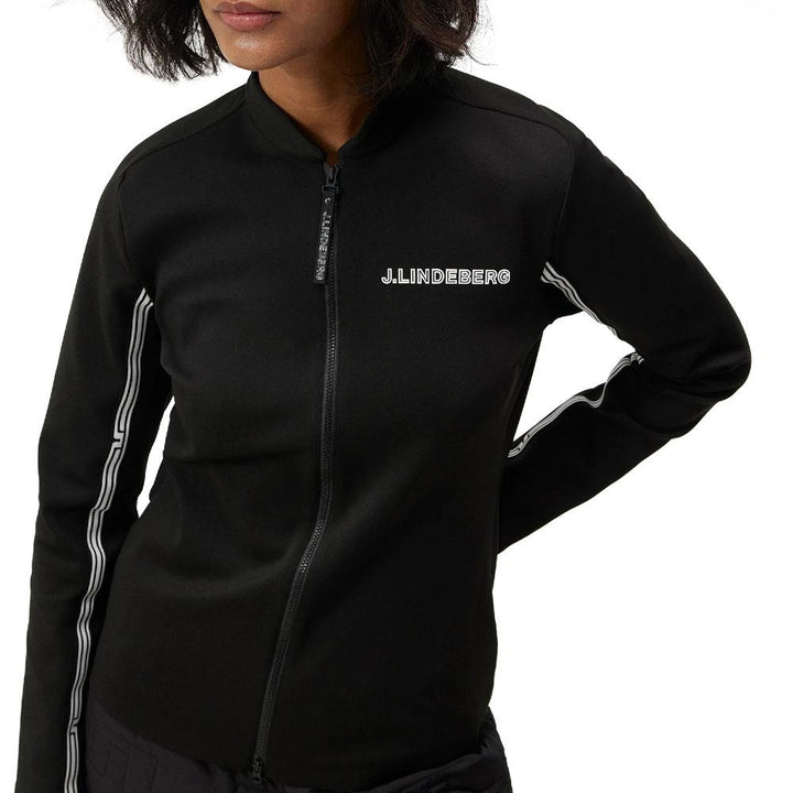 J.Lindeberg Wildcat Full Zip Mid Layer Golf Jacket Black - FW23 Women