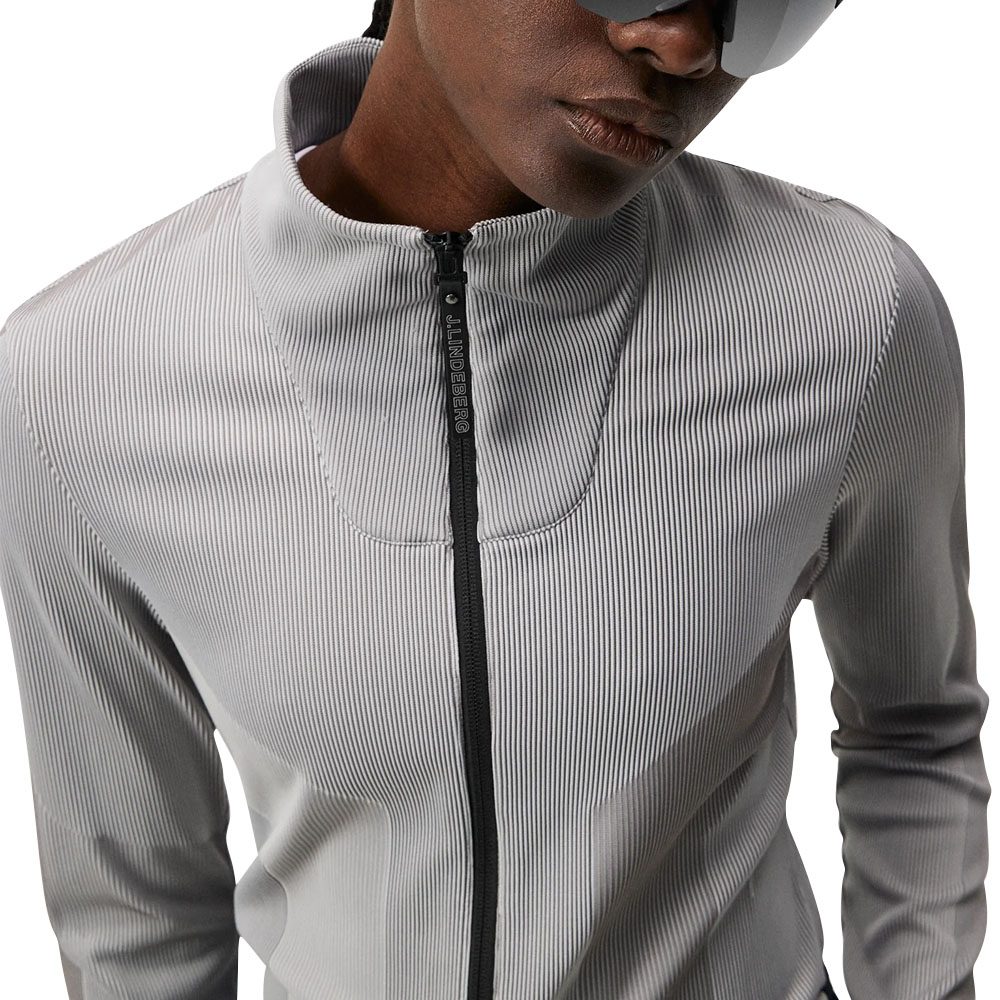J.Lindeberg Slot Full Zip Mid Layer Golf Jacket Gray Melange - FW23 Women