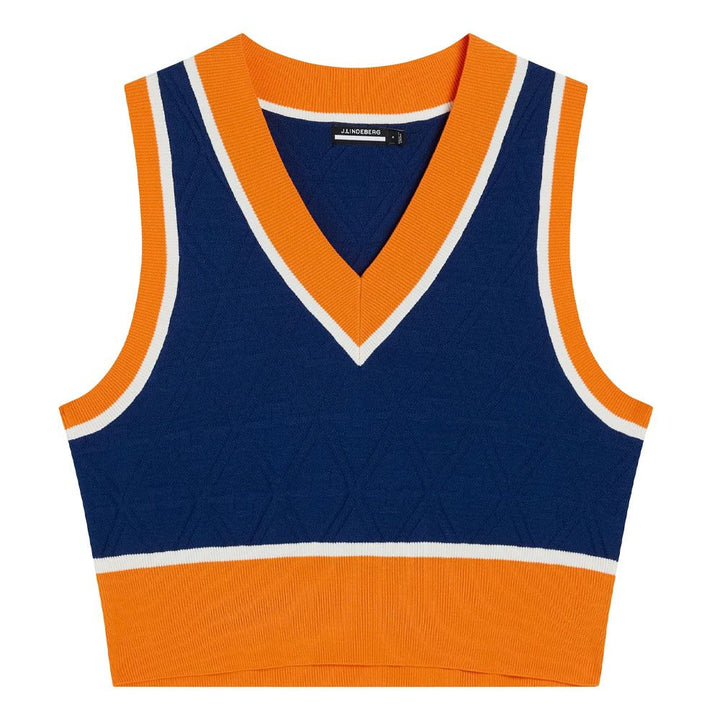 J.Lindeberg Barbados Knitted Golf Vest Estate Blue - FW23 Women