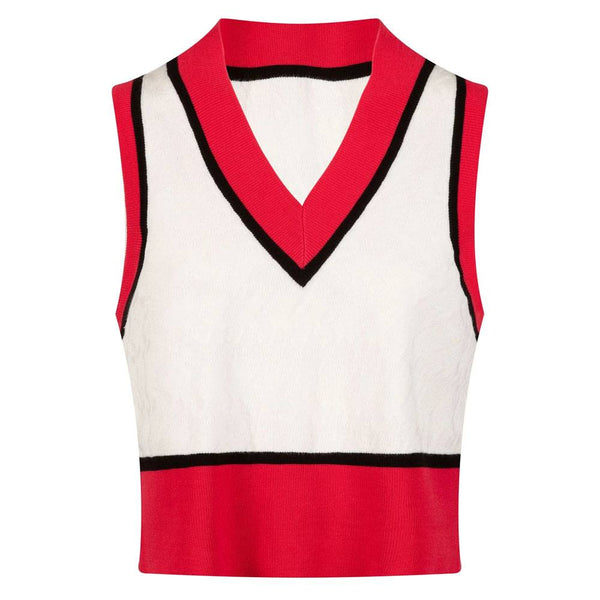 J.Lindeberg Barbados Knitted Golf Vest Rose Red - FW23 Women